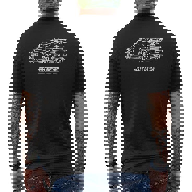 911 Gt3 Rs Silhouette Meme Coin Coche De Carreras Camiseta Hombre Estampado Espalda