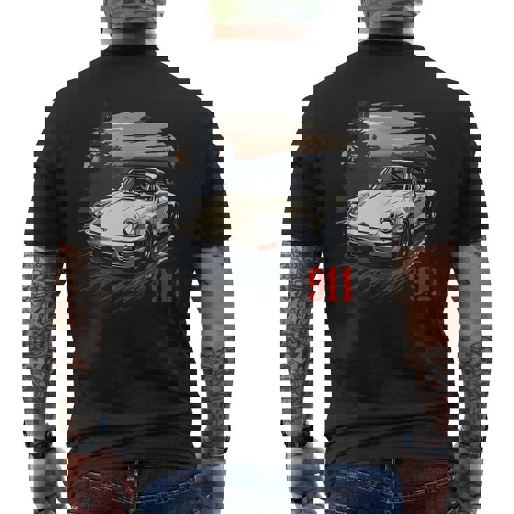 911 Turbo Retrointage 964 Coche Clásico Pista Automotriz Camiseta Hombre Estampado Espalda
