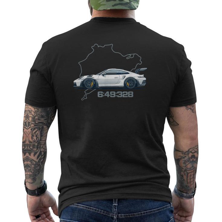 992 Gt3 Rs Silhouette Oldtimer 911 Gt3 Rs Retro Look T-Shirt mit Rückendruck