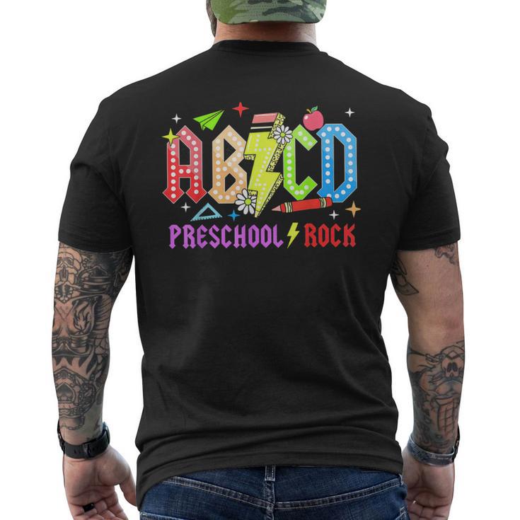 Abcd Preescolar Rocks Lápiz Rayo Maestros Rock Boys Camiseta Hombre Estampado Espalda