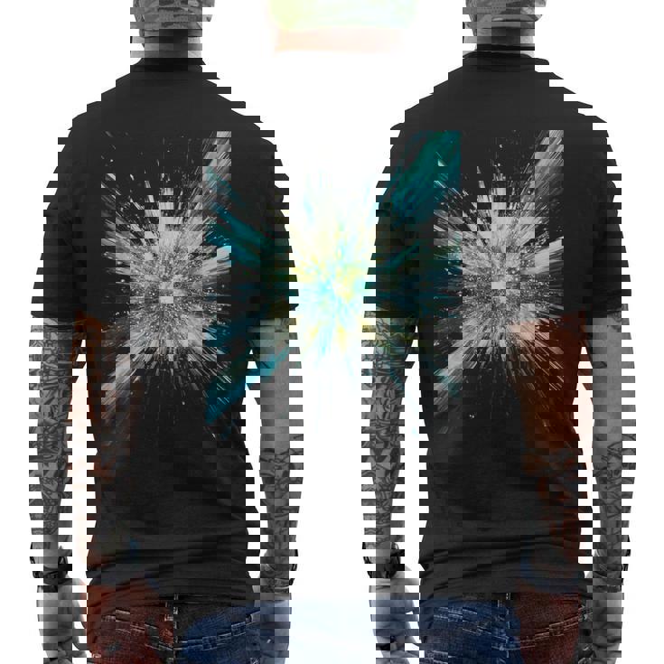 Abstract Space Explosion Art Vibrant Cosmic Burst Supernova Men's Back Print T-Shirt