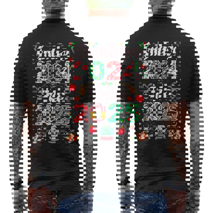 Adiós 2024 Hola 2025 Feliz Navidad Feliz Año Nuevo 2025 Camiseta Hombre Estampado Espalda