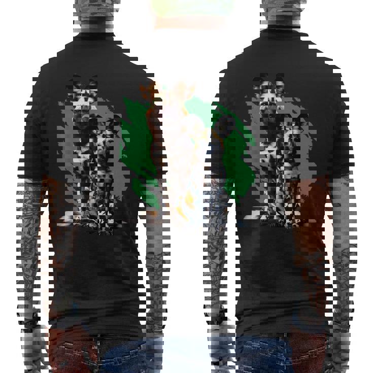 African Painted Wild Dogs Puppy Wild Dog Lovers Men's Back Print T-Shirt