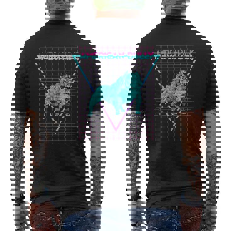 American Bully Estilo Retro Sintetizado American Bully Dog Camiseta Hombre Estampado Espalda