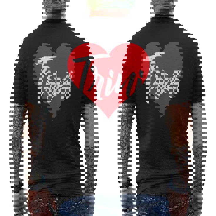 Amo A Trini Primer Nombre Yo Corazón Camiseta Hombre Estampado Espalda