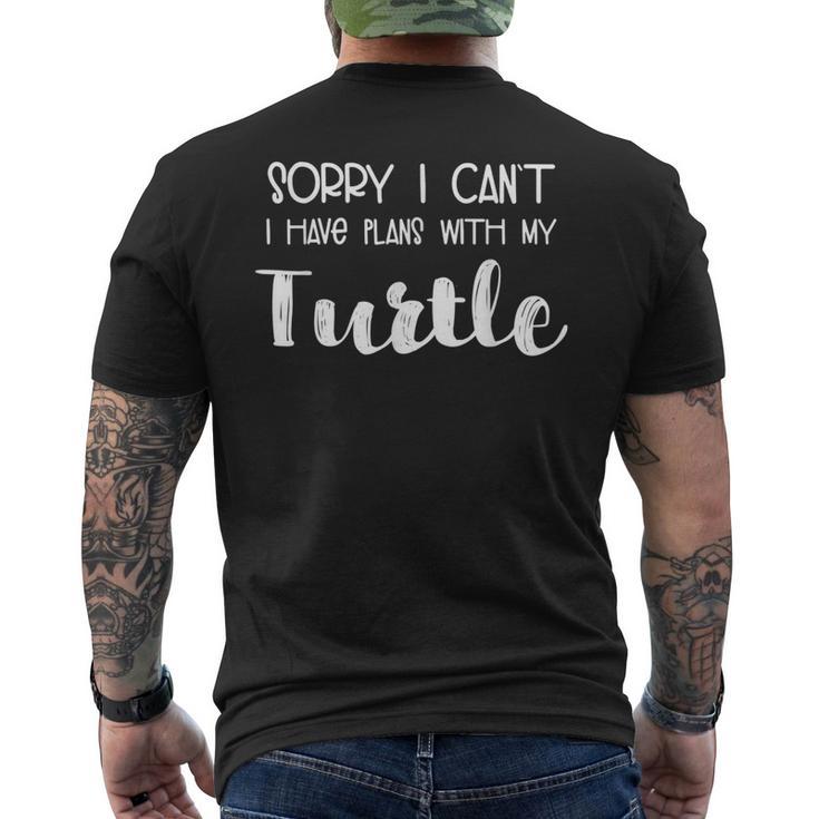 Amoureux Des Animaux Désolé Je Ne Peux Pas Avoir De Plans Avec Ma Tortue T-shirt imprimé au dos