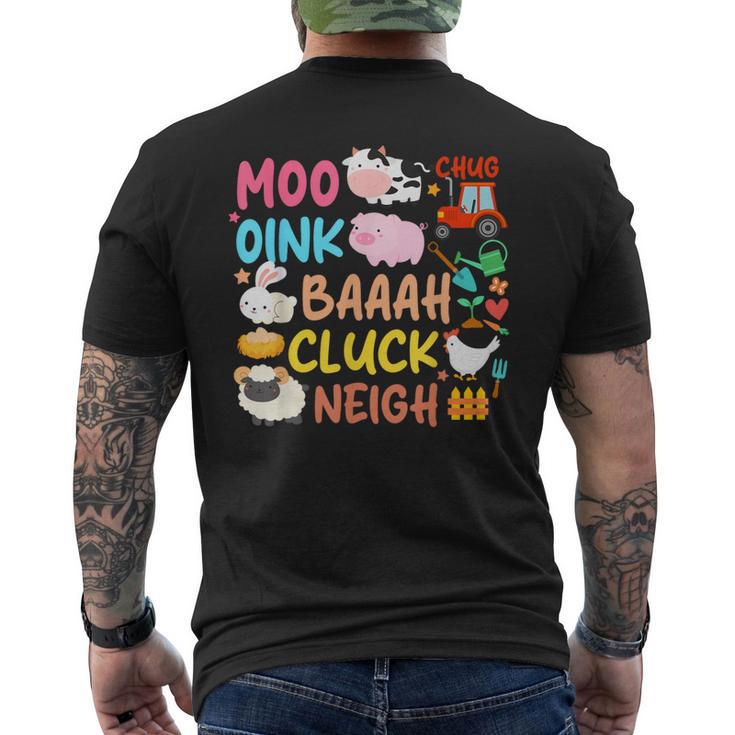 Animaux De La Ferme Sons Oink Baa Neigh Cluck Moo Toddler Farmer T-shirt imprimé au dos
