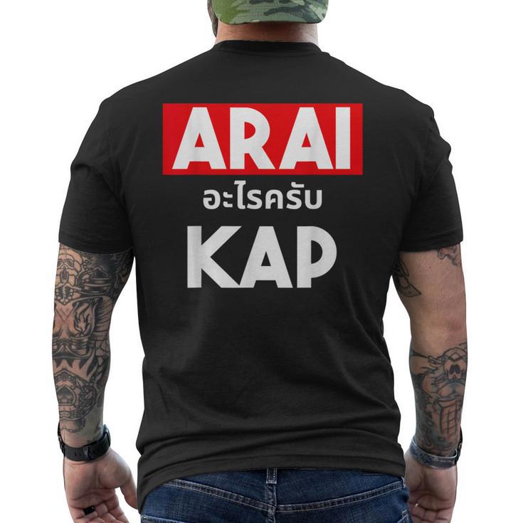 Arai Cape Thai Script Saying Thailand T-Shirt mit Rückendruck