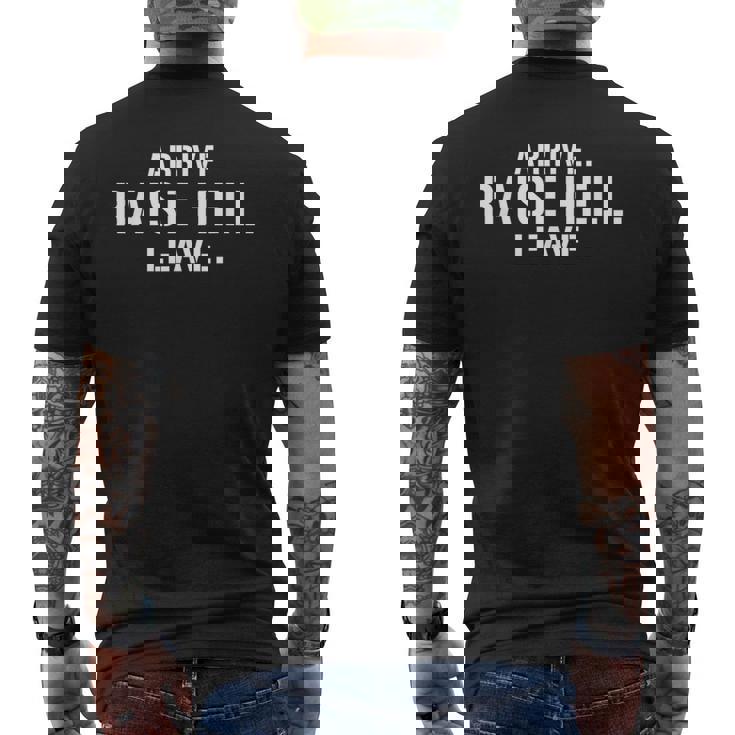 Arrive Raise Hell Leave Tees -Adults Classic Modern Graphic Small Men's Back Print T-Shirt