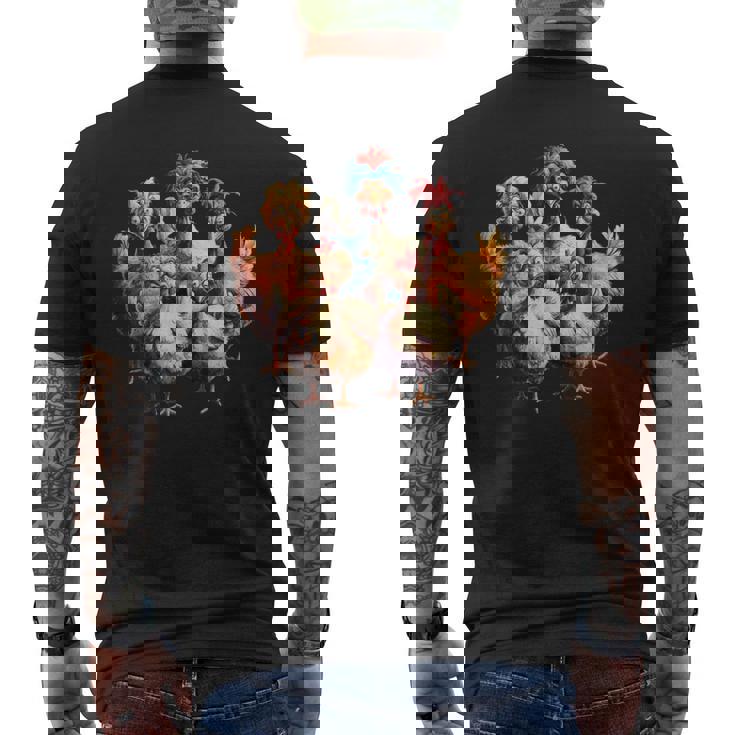Arte De Pollo Arte Colorido De La Familia Del Pollo Loco Camiseta Hombre Estampado Espalda