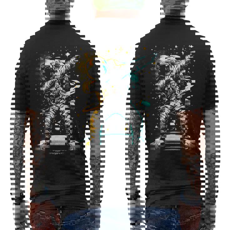 Astronaut Dabbing In Space Galaxy Adventure Men's T-shirt Back Print