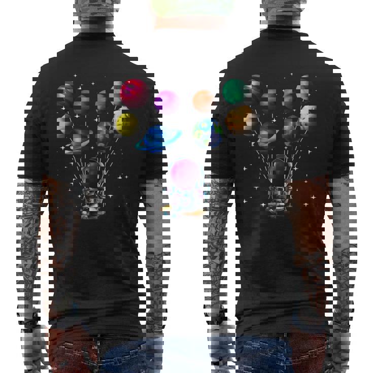 Astronauta Globos Planetasentilador Sistema Solar Camiseta Hombre Estampado Espalda