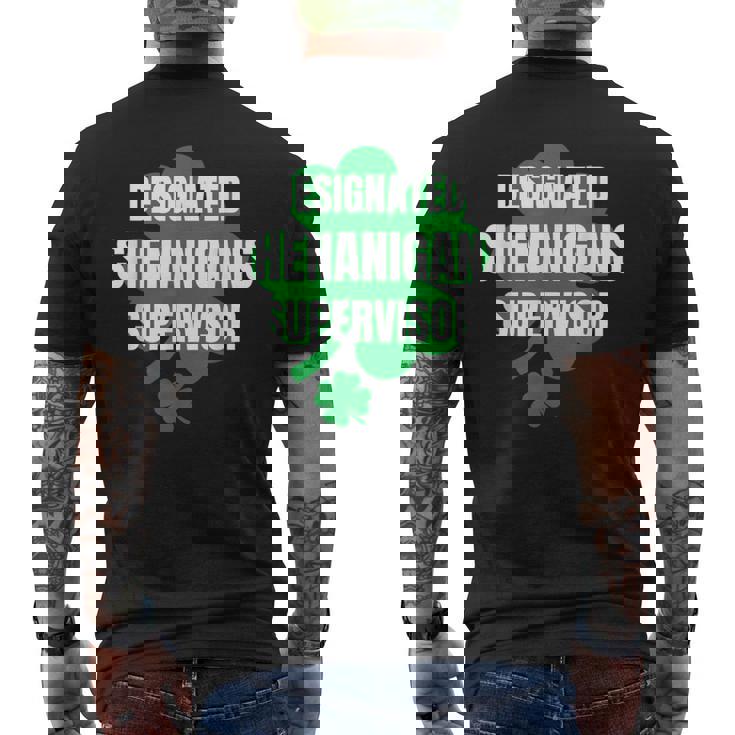 Ated Shenanigans Supervisor Friend St Patrick's Party Men's Back Print T-Shirt