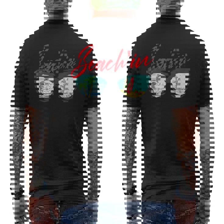 Beachin Beach Sunglasses For a Beach Holiday Lover Tank Top Men's Back Print T-Shirt