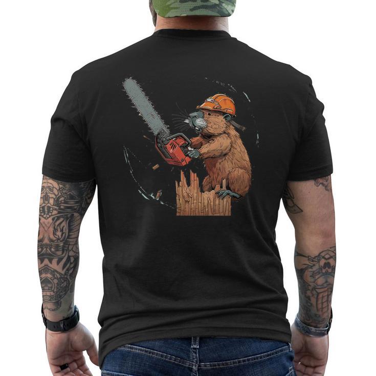 Beaver Lumberjack Chainsaw T-Shirt mit Rückendruck