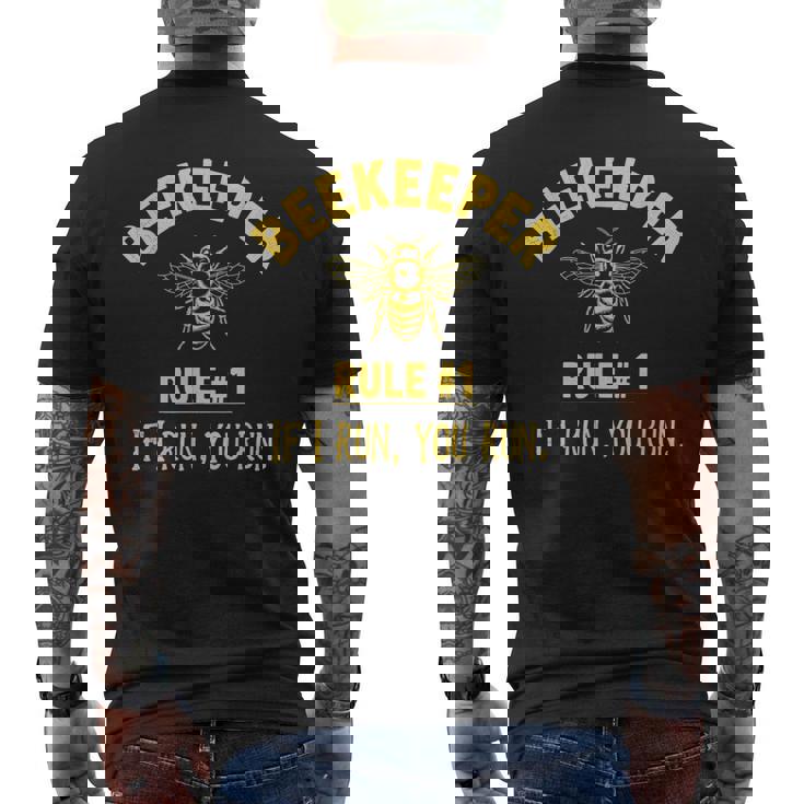 Beekeeper Rule 1 If I Run You Run Bees Honey Beekeeping Men's Back Print T-Shirt
