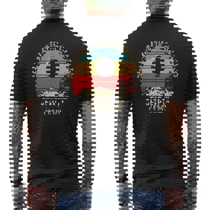 Belton TX Texas Total Solar Eclipse 2024 Men's Back Print T-Shirt