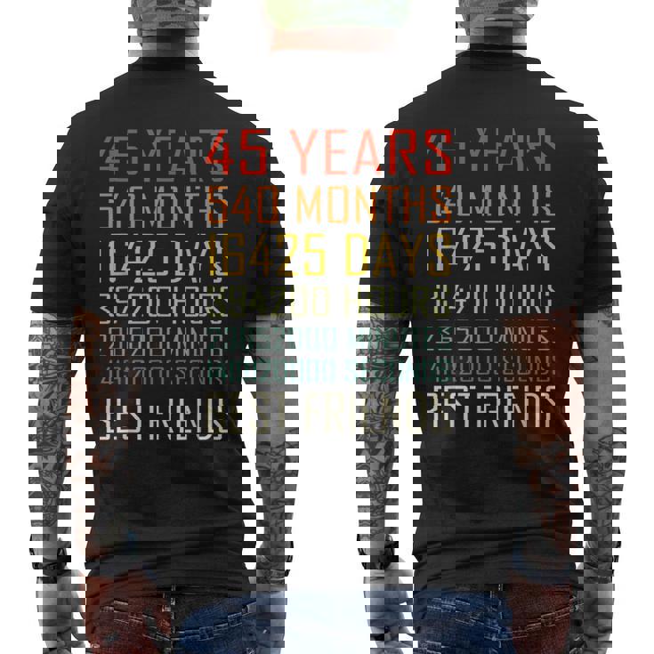 Best Friends Vintage 45 Years Friendship Anniversary Men's Back Print T-Shirt