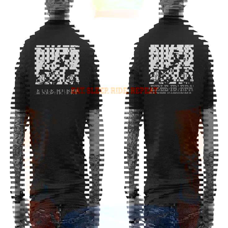 Biker Eat Sleep Ride Repeat Mountainbike Bicicleta Mtb Camiseta Hombre Estampado Espalda