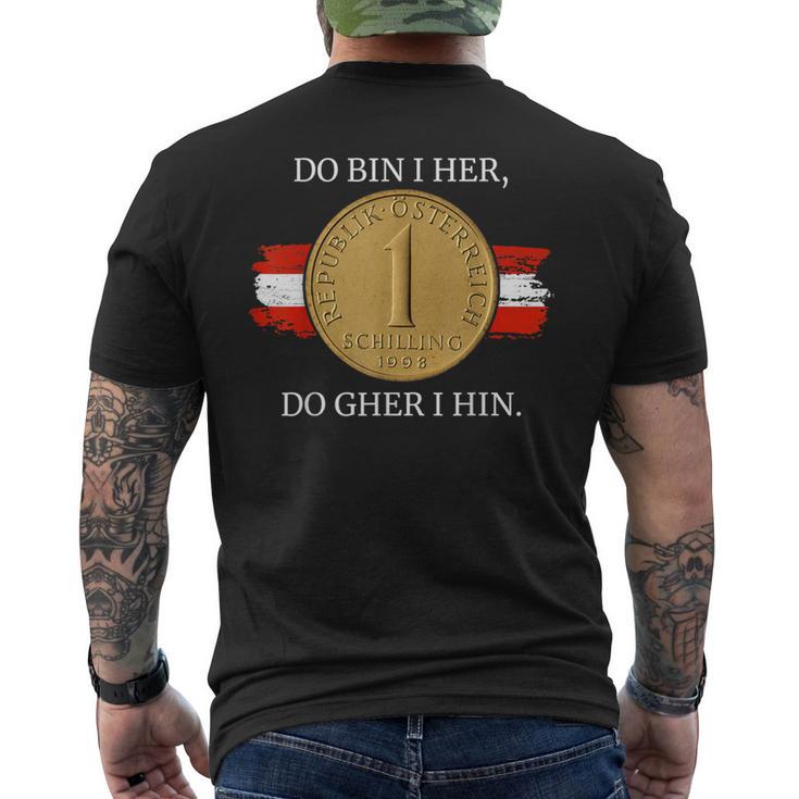 Do Bin I Her Austria Schilling Austrian Flag T-Shirt mit Rückendruck