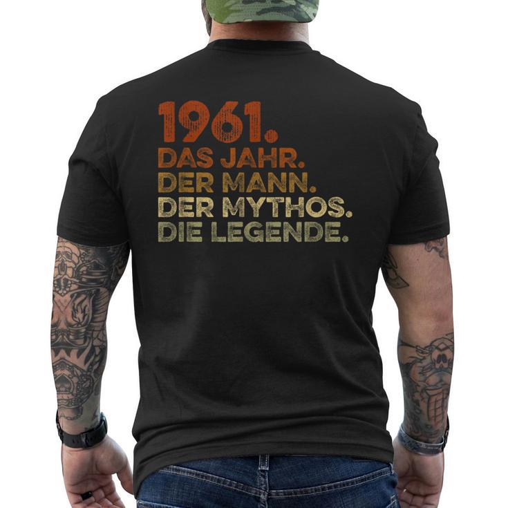 Birthday intage 1961 Man Myth Legend T-Shirt mit Rückendruck