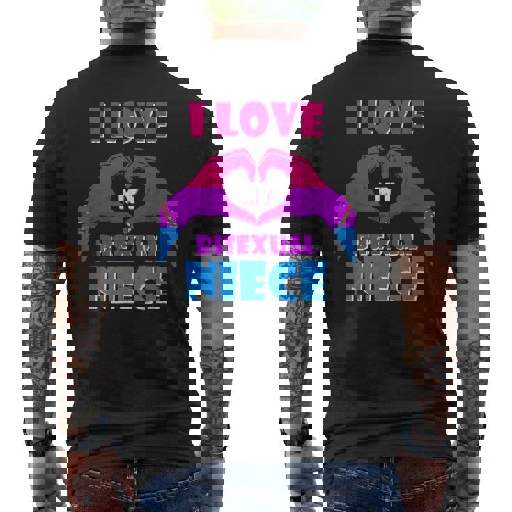 Bisexual Pride Flag Rainbow Bi Flag I Love My Bisexual Niece Men's Back Print T-Shirt