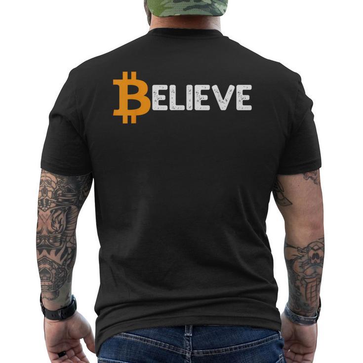 Bitcoin Logo Believeintage Btc Cryptocurrency Trader T-Shirt mit Rückendruck