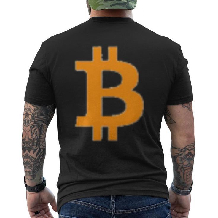 Bitcoin Logo Small Simple Subtle Little Centred T-Shirt mit Rückendruck