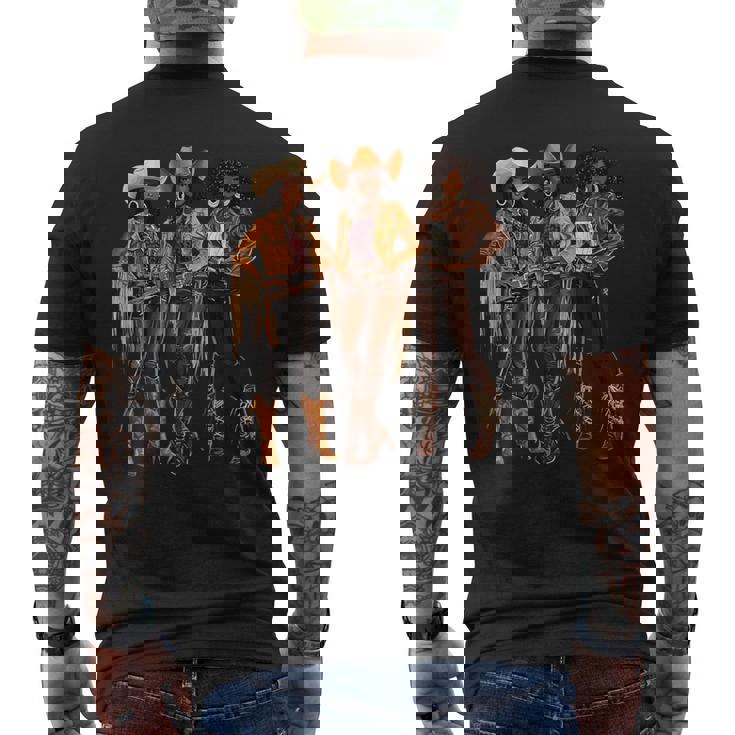 Black African American Cowgirl Western Country Texas Rodeo Men's T-shirt Back Print
