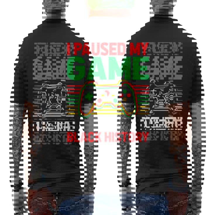 Black History Month Gamer African American Pride Boys Men Men's T-shirt Back Print