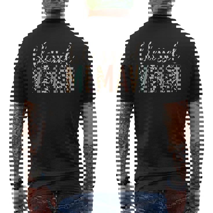 Blessed Memaw Cute Leopard Print Men's T-shirt Back Print