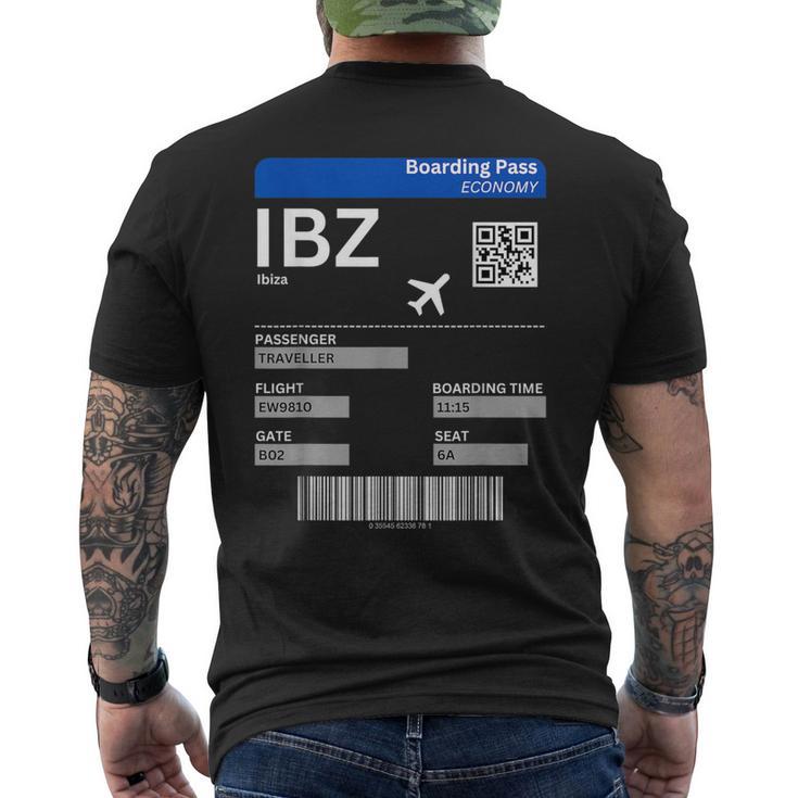 Boarding Pass Ibiza Ibz Flight Ticket Ibiza T-Shirt mit Rückendruck