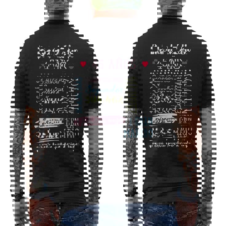 Bodas De Zafiro 45 Años Aniversario De Boda Regalo Camiseta Hombre Estampado Espalda