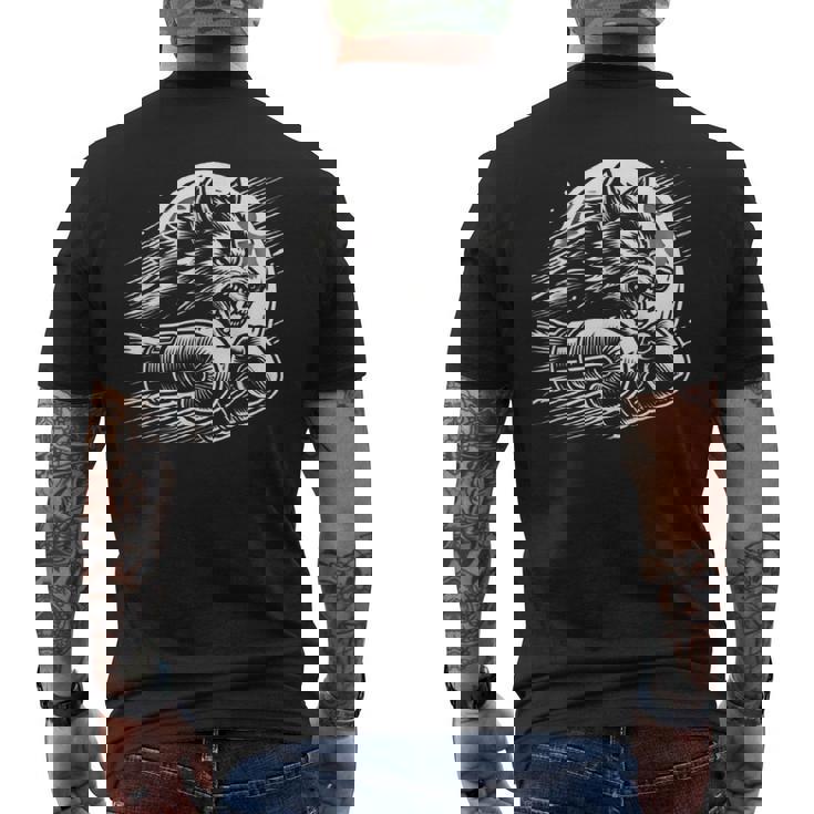 Boxeador De Lobo Y Boxeo De Diseño De Boxeo De Lo Camiseta Hombre Estampado Espalda