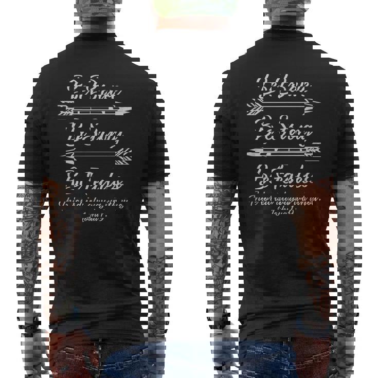 Be Brave Be Strong Be Fearless Joshua Scripture Men's Back Print T-Shirt
