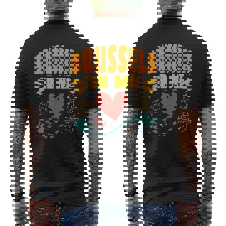 Bruselas En Mi Corazón Recuerdo Deiajero De Bélgica Camiseta Hombre Estampado Espalda
