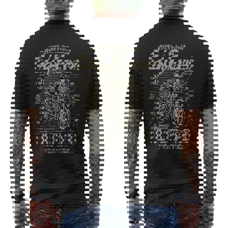 Cafe Racer Moto Full Of Speed Oldschoolintage Camiseta Hombre Estampado Espalda