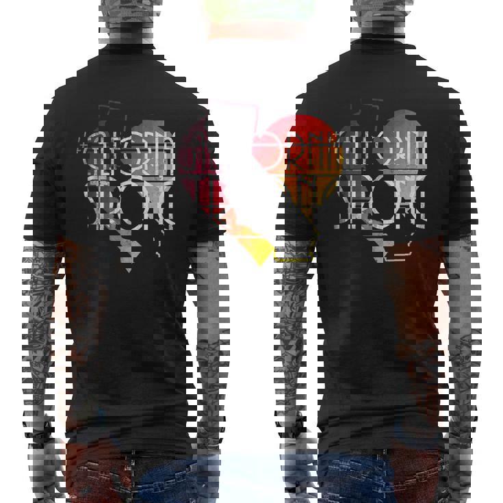 California Fuerte Corazón Camiseta Hombre Estampado Espalda