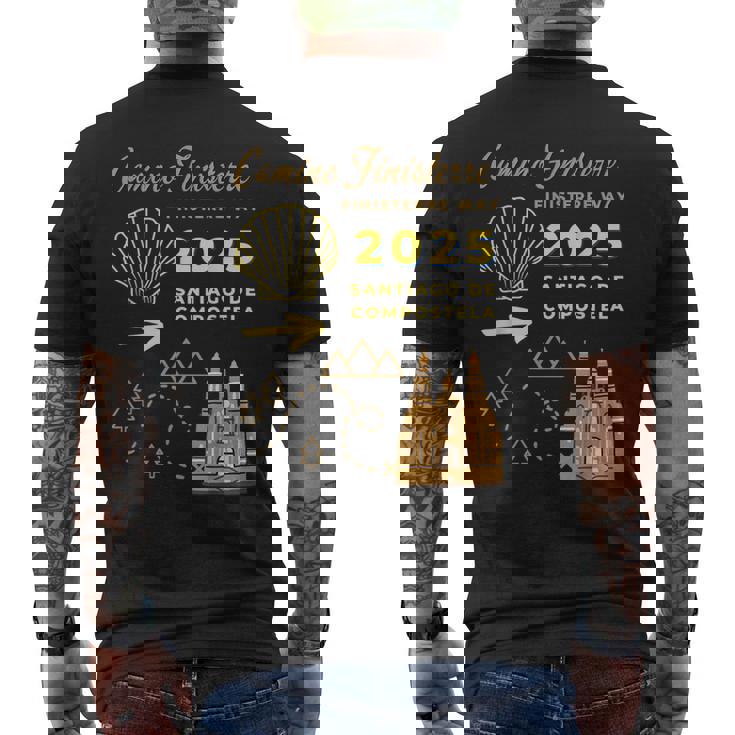 Camino Finisterre 2025 Santiago De Compostela Camiseta Hombre Estampado Espalda