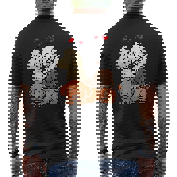 Caniche Cachorros Camiseta Hombre Estampado Espalda