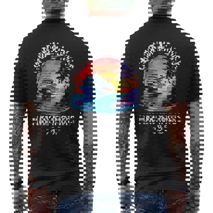 Caribbean Cruise 2025 Souvenir Matching Family Friends Squad Men's Back Print T-Shirt