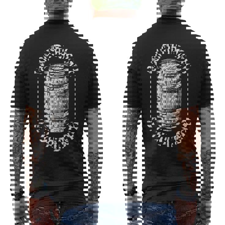 Cask Strength And Unfiltered Bourbon Whiskey Lover Dad Papa Men's Back Print T-Shirt