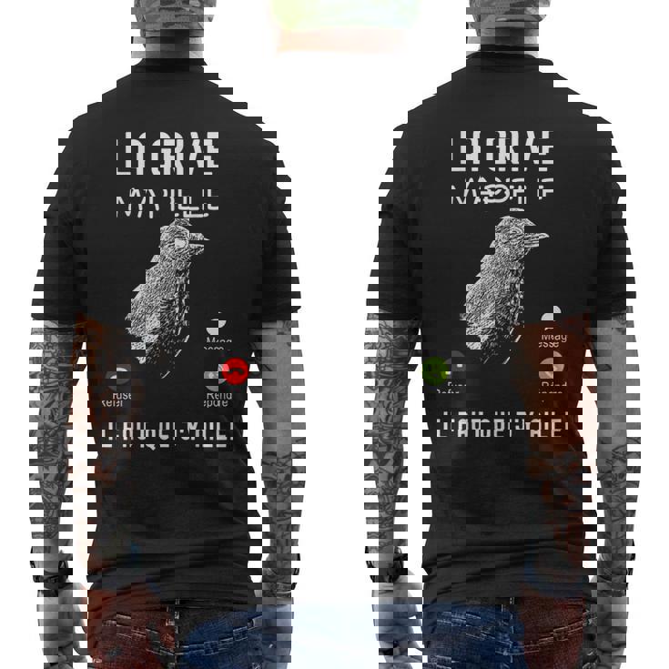 Chasser La Grive Humour Cadeau Chasseur De Grive Gibier T-shirt imprimé au dos