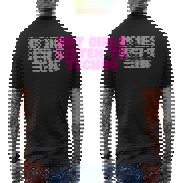 Chicas Calientes Escuchar Techno Dj Edm House Music Raving Slay Camiseta Hombre Estampado Espalda