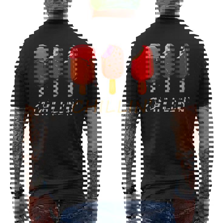 Chillin' Ice Cream Popsicles Novelty Graphic Summer Men's Back Print T-Shirt