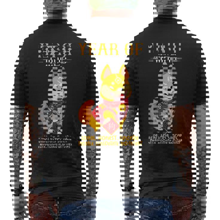 Chinese Year Of The Dog Zodiac Sign Happy Lunar New Year Men's Back Print T-Shirt