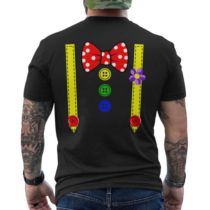 Clown Costume Group Costumes Carnival With Braces Bow Tie T-Shirt mit Rückendruck