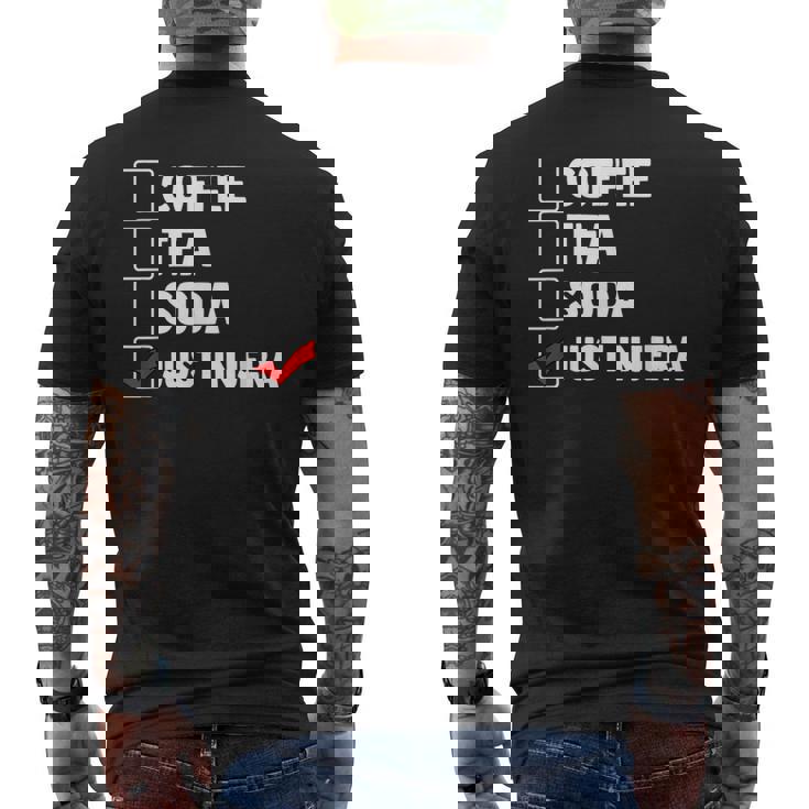 Coffee Tea Soda Just Injera Malawah Canjeelo Flatbread Men's Back Print T-Shirt