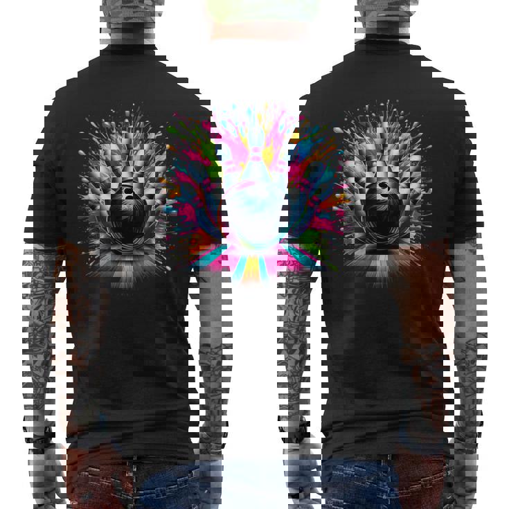 Colorful Bowling Game Day Bowling Cute Vibrant Color Men's T-shirt Back Print