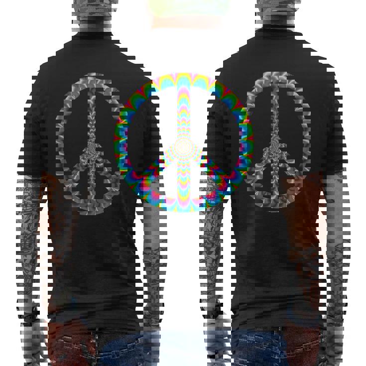 Colourful Hippie Retro Peace Peace Sign T-Shirt mit Rückendruck